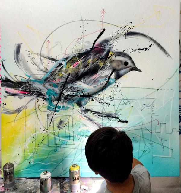 Bird Street Art by L7m