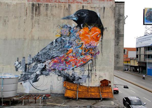 Bird Street Art by L7m