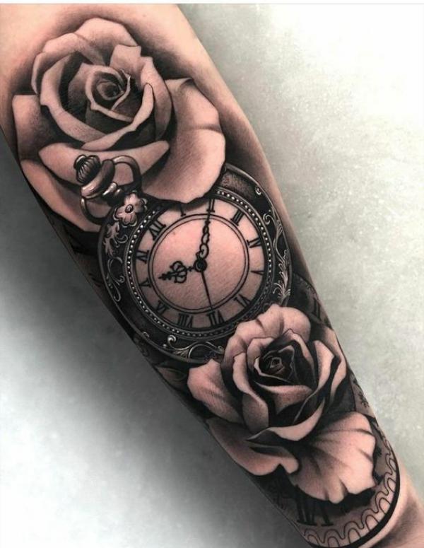 80 Rose and Clock Tattoo Designs to Inspire Your Next Ink