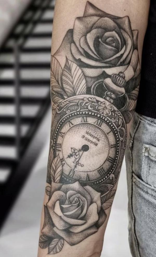 80 Rose and Clock Tattoo Designs to Inspire Your Next Ink