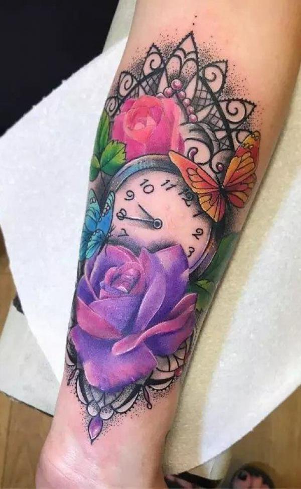80 Rose and Clock Tattoo Designs to Inspire Your Next Ink