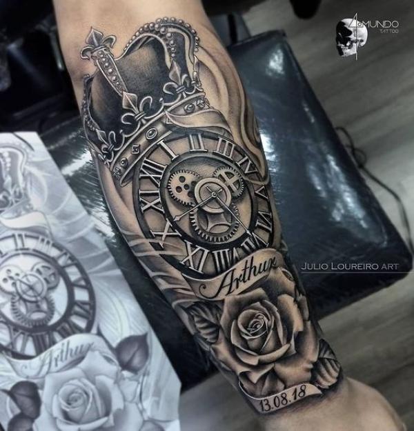 80 Rose and Clock Tattoo Designs to Inspire Your Next Ink