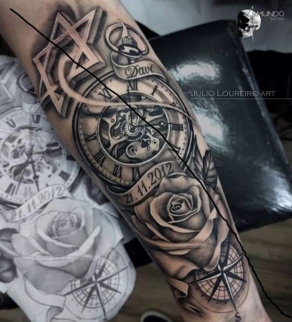 80 Rose and Clock Tattoo Designs to Inspire Your Next Ink
