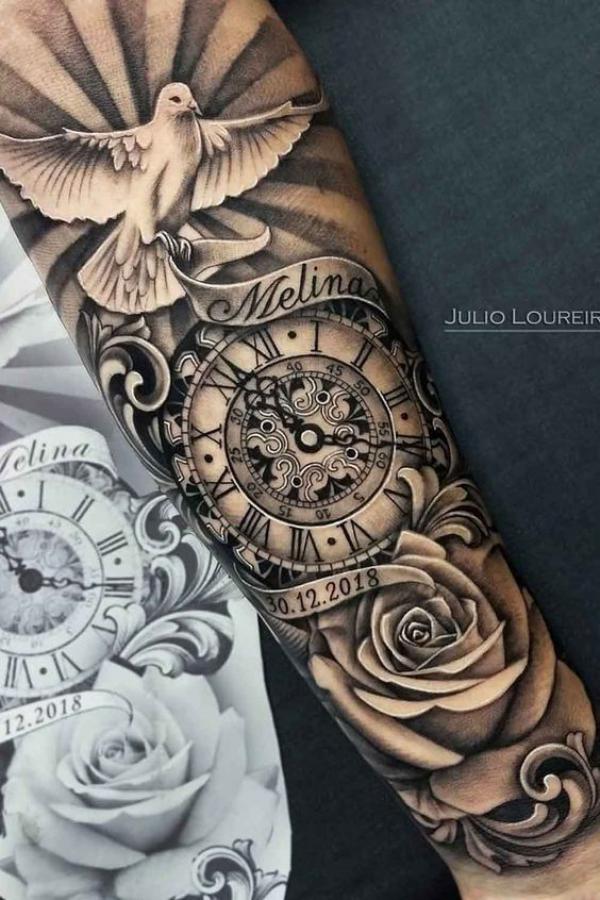 80 Rose and Clock Tattoo Designs to Inspire Your Next Ink