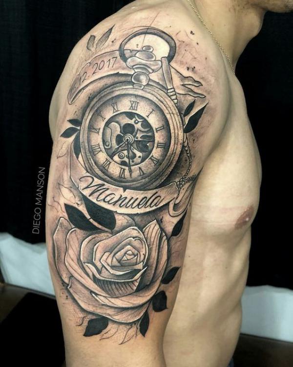 80 Rose and Clock Tattoo Designs to Inspire Your Next Ink