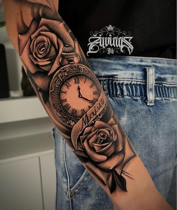 80 Rose and Clock Tattoo Designs to Inspire Your Next Ink
