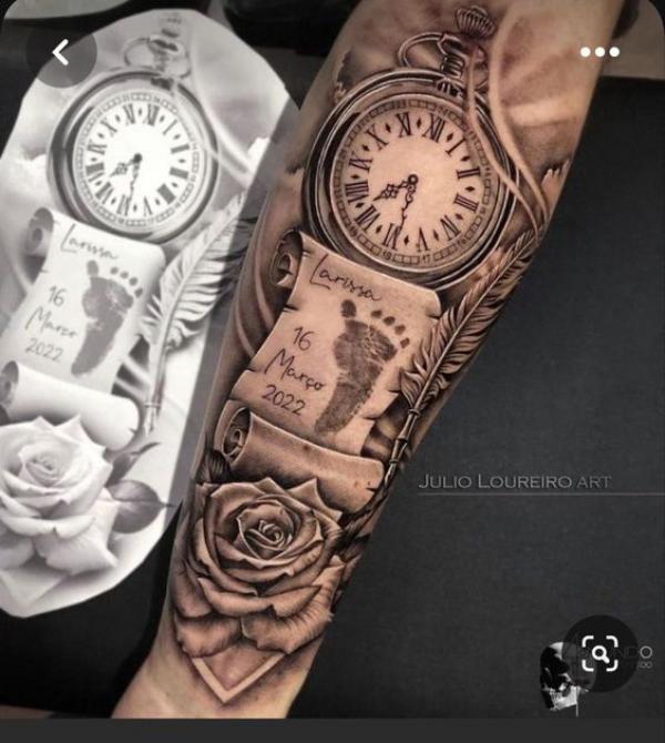 80 Rose and Clock Tattoo Designs to Inspire Your Next Ink