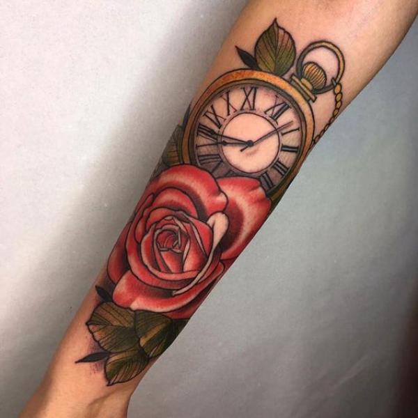 80 Rose and Clock Tattoo Designs to Inspire Your Next Ink