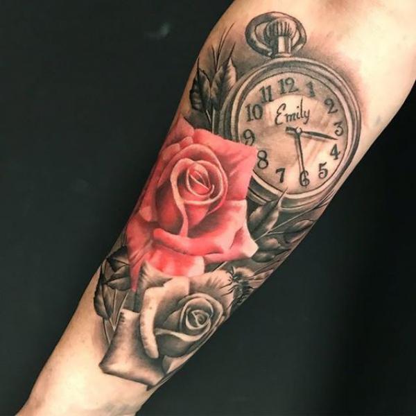 80 Rose and Clock Tattoo Designs to Inspire Your Next Ink