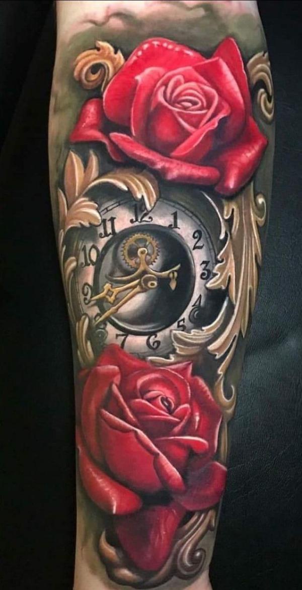 80 Rose and Clock Tattoo Designs to Inspire Your Next Ink