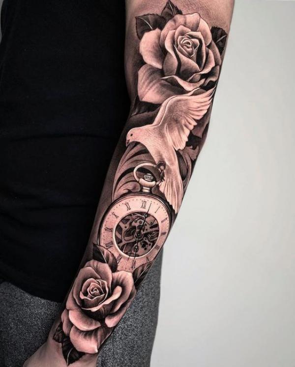 80 Rose and Clock Tattoo Designs to Inspire Your Next Ink
