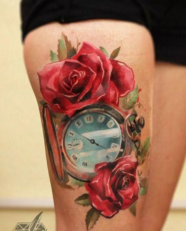 80 Rose and Clock Tattoo Designs to Inspire Your Next Ink