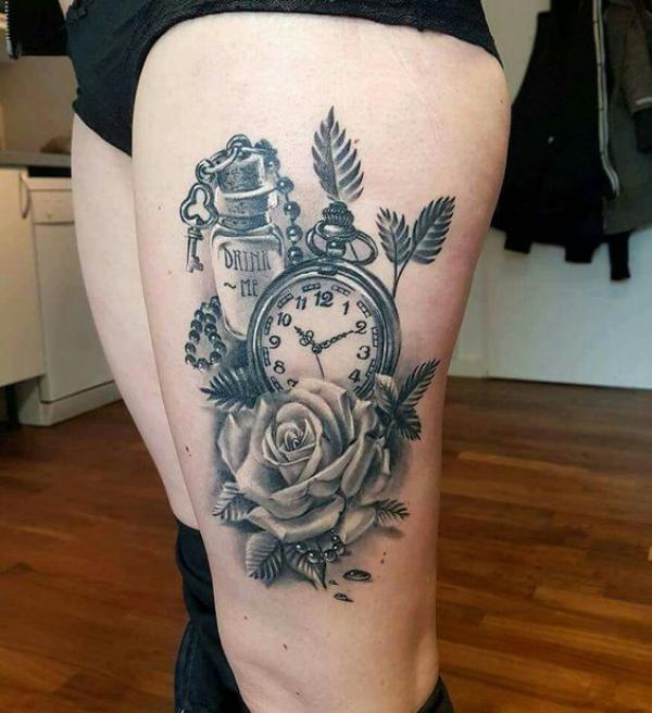 80 Rose and Clock Tattoo Designs to Inspire Your Next Ink